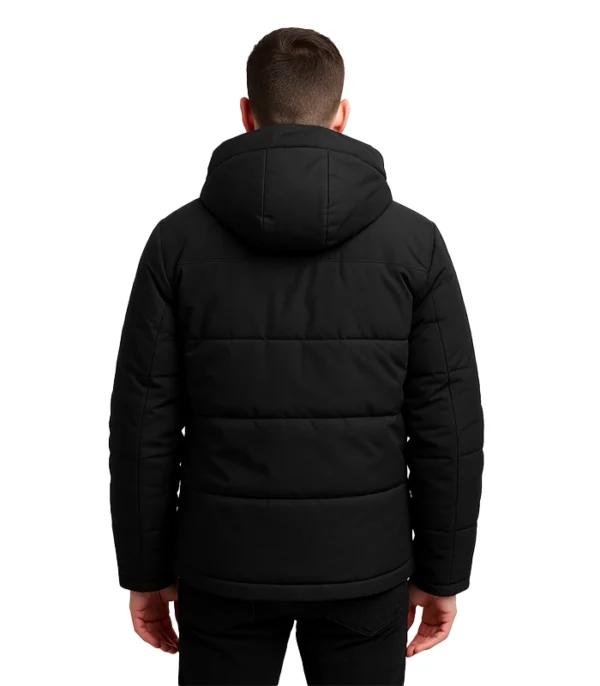 Exton Black Down Puffer Jacket with Hood