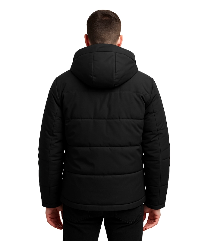 Exton Black Down Puffer Jacket with Hood Exton Black Down Puffer Jacket with Hood