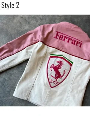 Ferrari Pink Leather Jacket