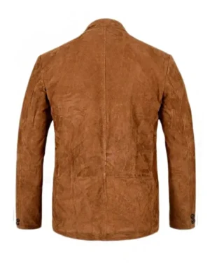 Mens Four Pockets Suede Leather Blazer