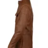 Four Pockets Men Brown Leather Jacket