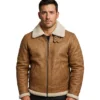 Francis B-3 Brown Distressed Leather Bomber Jacket