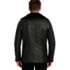 Furcliff Black Leather Coat