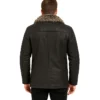 Furlong Black Leather Coat