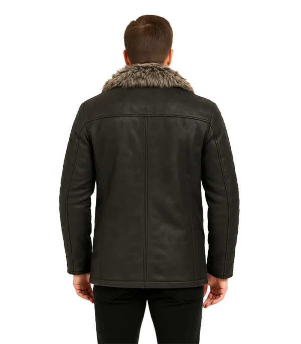 Furlong Black Leather Coat