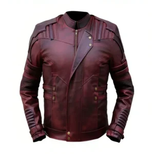 Guardians of the Galaxy 2 Star Lord Chris Pratt Maroon Leather Jacket