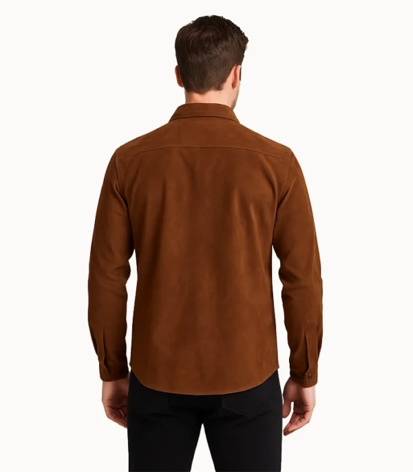 Haven Brown Suede Leather Shirt