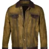 Hit Man Glen Powell Green Suede Leather Jacket