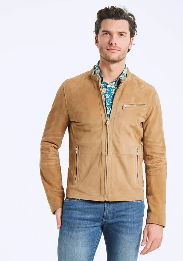 Mens Light Brown Suede Jacket