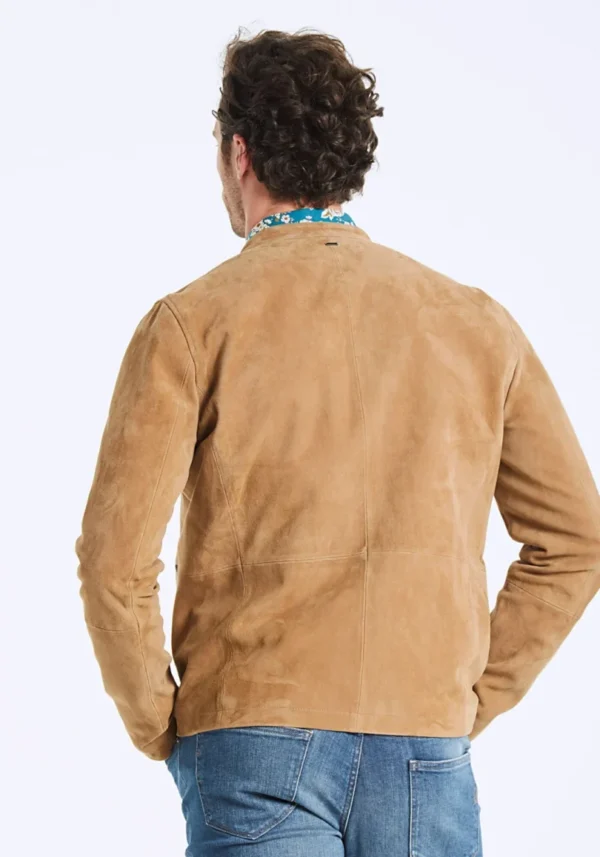 Mens Light Brown Suede Jacket