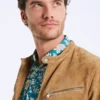 Mens Light Brown Suede Jacket