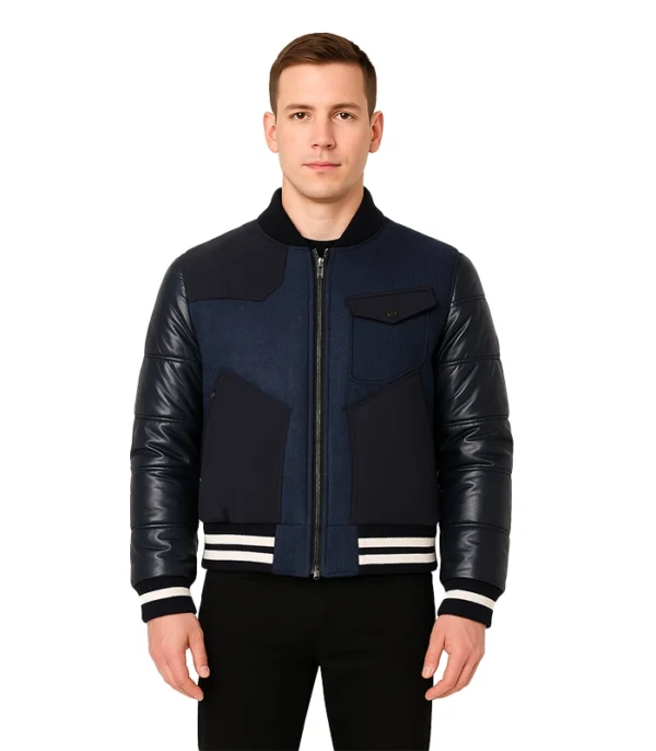 Ink Blue Letterman Jacket