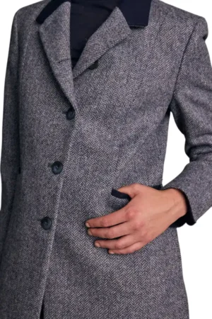 Isabella Tweed Coat – Denim Herringbone