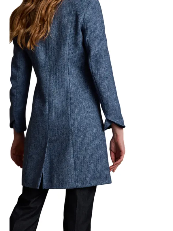 Isabella Tweed Coat – Light Blue Herringbone Isabella Tweed Coat – Light Blue Herringbone