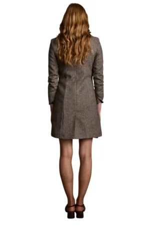 Isabella Tweed Coat – Light Tan Herringbone