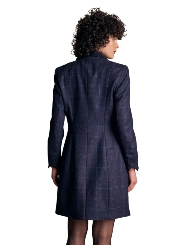 Isabella Tweed Coat – Navy Windowpane Isabella Tweed Coat – Navy Windowpane