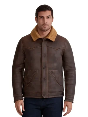 Brown Jackson Shearling Leather Jacket