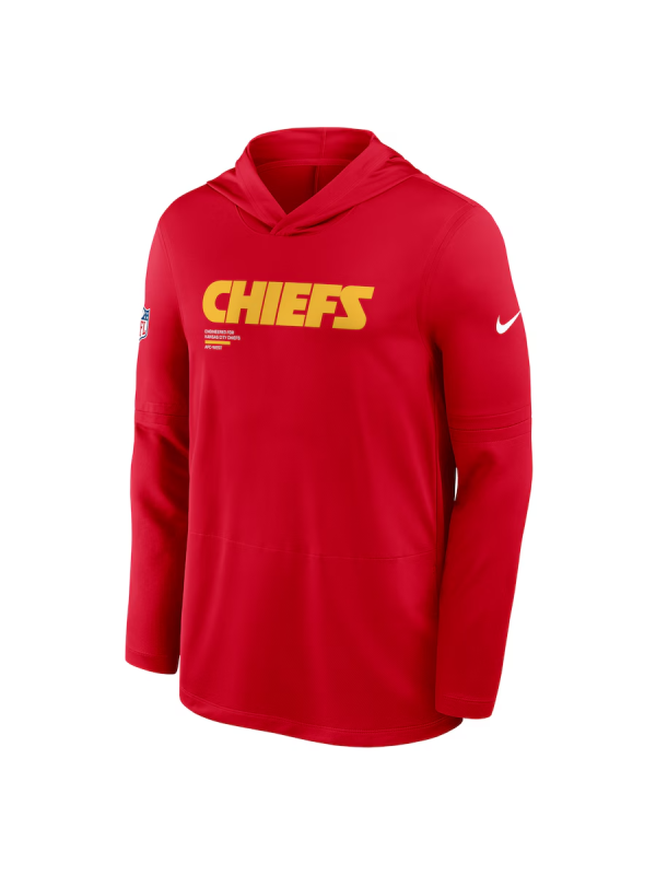 Kansas City Chiefs Sideline Performance Long Sleeve Hoodie T-Shirt Kansas City Chiefs Sideline Performance Long Sleeve Hoodie T-Shirt