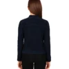 Kelsee Navy Blue Suede Biker Jacket