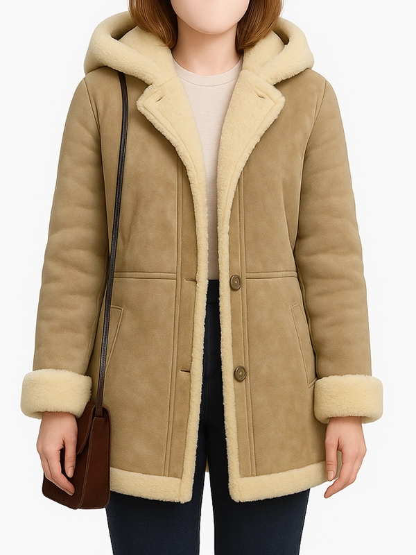 Lola Petticrew Say Nothing 2024 Beige Shearling Jacket Lola Petticrew Say Nothing 2024 Beige Shearling Jacket
