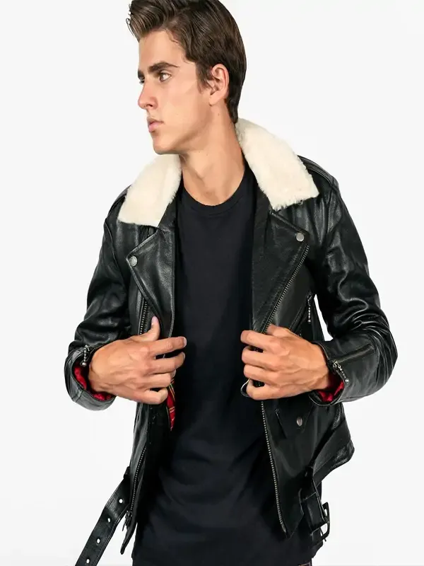 Men Black Jacket With Shearling Men Black Jacket With Shearling