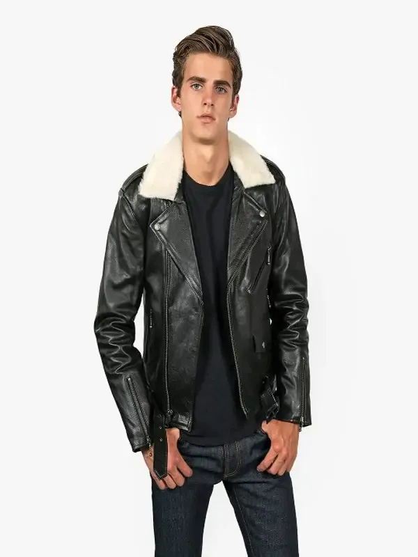 Men Black Jacket With Shearling Men Black Jacket With Shearling