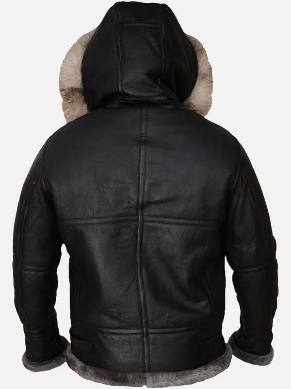 Men Black Shearling Jacket Men Black Shearling Jacket