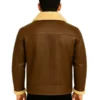 Men Brown Aviator Shearling Leather Jacket