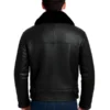 Men Black Shearling Flying Leather Jacket