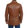 Mens Brown Four Pockets Leather Blazer