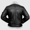 Men’s B-3 Black Sheepskin Leather Bomber Jacket