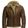 Mens RAF Shearling Fur Sheepskin Leather Coat