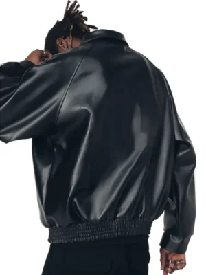 Mens Raglan Sleeve Oversized Leather Jacket