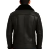Men Black Shearling Biker Jacket