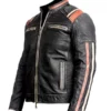 Mens Black Vintage Skull Design Leather Jacket