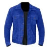 Men’s Blue Suede Leather Jacket