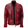 Men’s Born to Rule Red Biker Leather Jacket