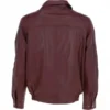 Men’s Burgundy Leather Brando Bomber Jacket