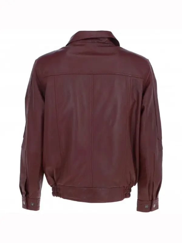 Men’s Burgundy Leather Brando Bomber Jacket Men’s Burgundy Leather Brando Bomber Jacket