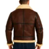 Mens Shearling Brown Bomber Leather Jacket