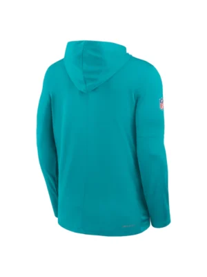 Miami Dolphins Sideline Performance Long Sleeve Hoodie T-Shirt