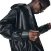 Mens Raglan Sleeve Oversized Leather Jacket