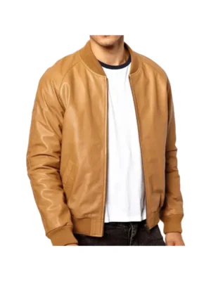 Casual Tan Brown Bomber Jacket