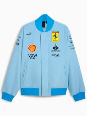 Ferrari Miami Blue Varsity Jacket