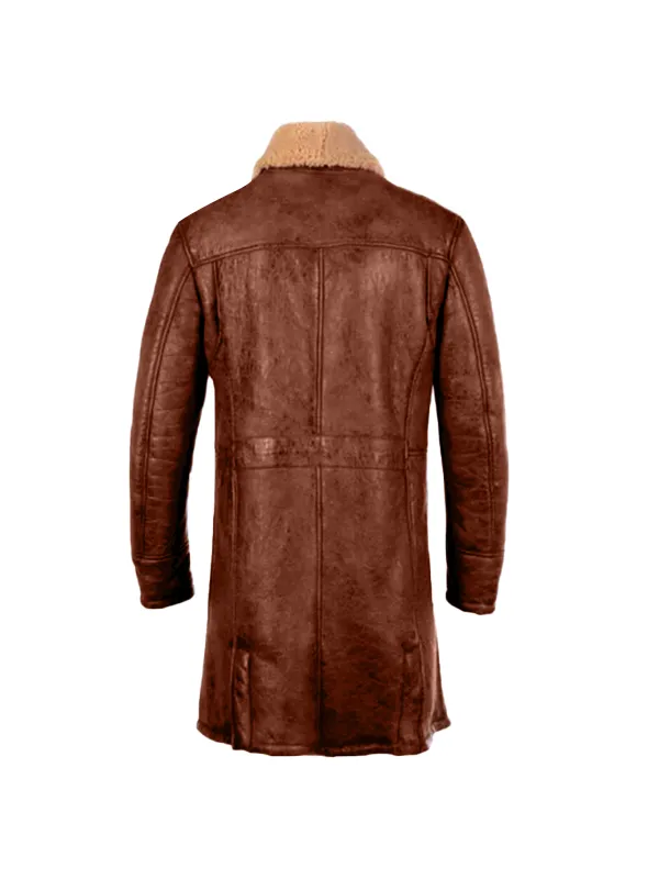 Tan Bane Shearling Leather Trench Coat Tan Bane Shearling Leather Trench Coat