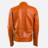 Mens Full Zip Brown Leather Jacket