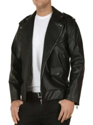 Grease John Travolta T Birds Black Leather Jacket
