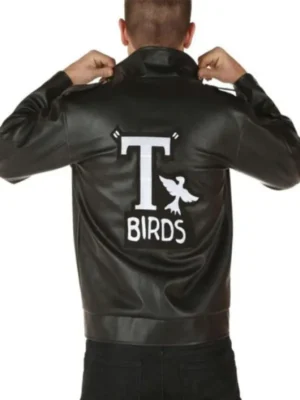 Grease John Travolta T Birds Black Leather Jacket