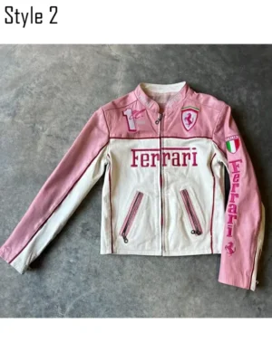 Ferrari Pink Leather Jacket