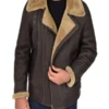 Men Brown B3 Shearling Bomber Jacket